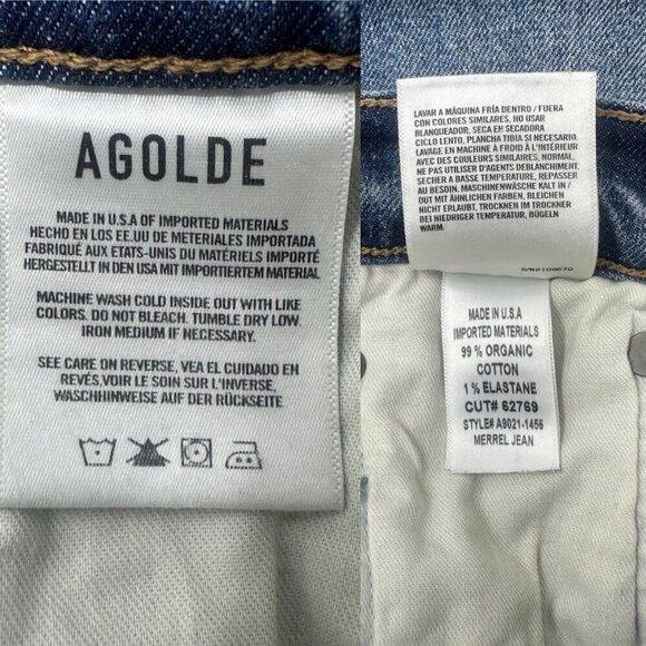 New Agolde Merrel Mid Rise Straight Leg Ankle Jeans Size 30 In Spellbound Wash - Picture 13 of 15